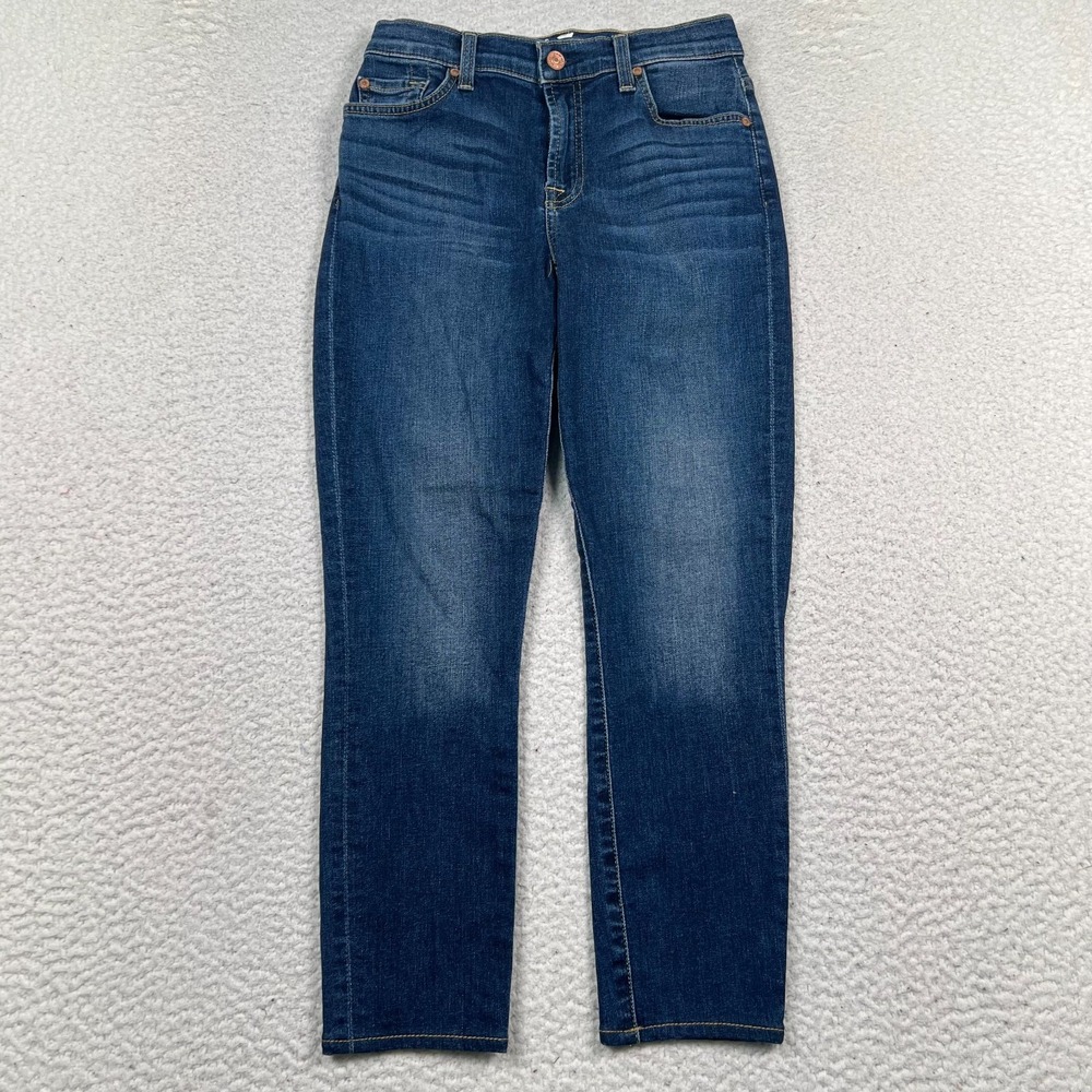 7 for‎ All Mankind Jeans 26 Ankle Gwenevere Low Rise Stretch Whiskered Dark Wash